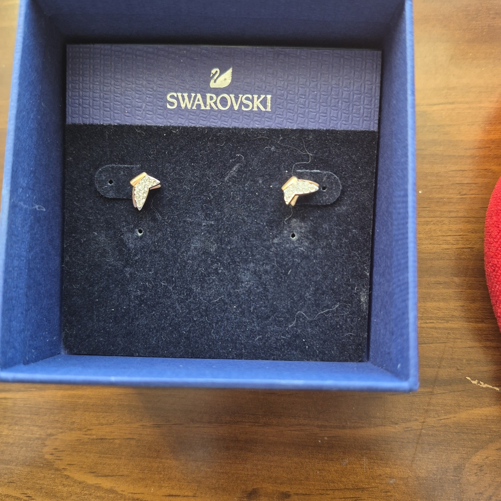 Swarovski Gold and Silver Stud Earrings